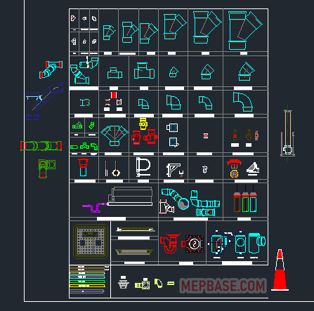 AutoCAD Drainage Fittings Section Typical Details DWG Free Download