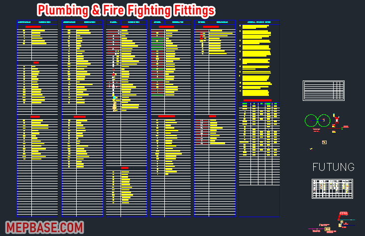 AutoCAD Plumbing Fire Fighting Fittings Block Download