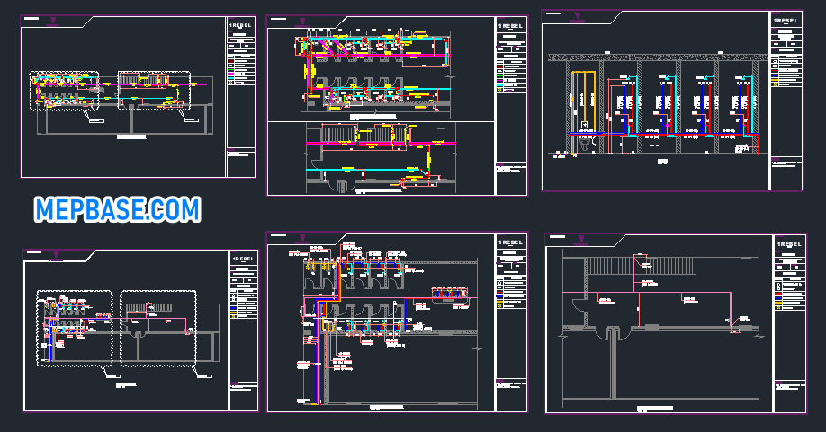 Autocad gym drainage water supply dwg download