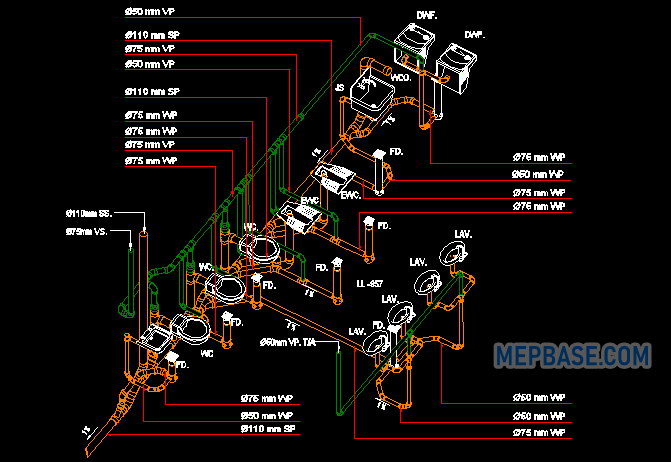 Download Drainage System With 3d Isometric View Download