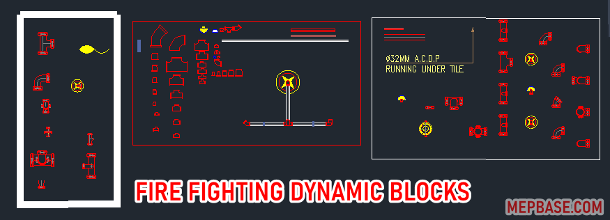 Fire Fighting Dynamic Blocks CAD Download
