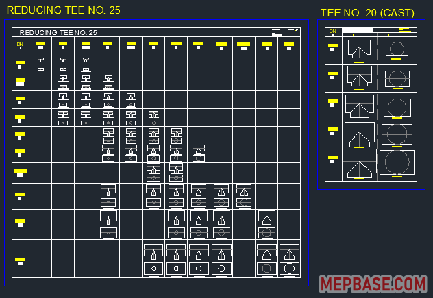 End cap and flange AutoCAD block for pipe termination