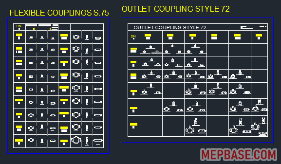 AutoCAD block of concentric reducer used in MEP piping