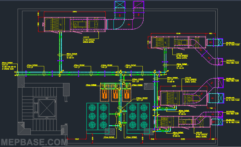 AutoCAD HAVC Chilled Water System Free Download