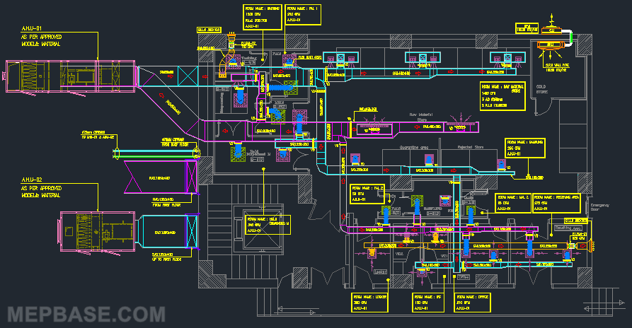 HVAC Ducting Chilled System Shop Drawing Free Download