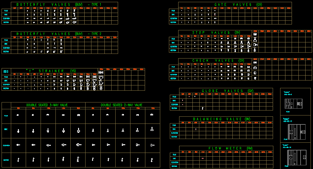 Download Valves Fittings Library DWG Free