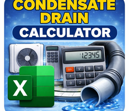 hvac condensate drain pipe sizing