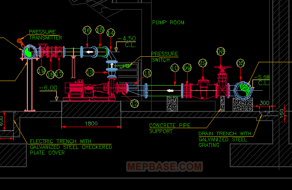 Download Pump Room Mechanical Notes Drawing