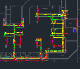 basement drainage pipe layout autocad