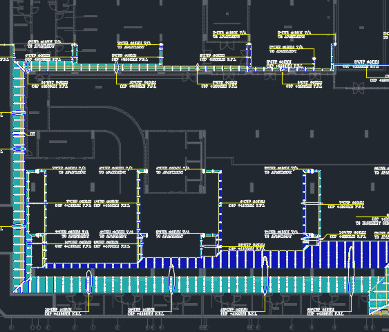 basement mep water supply dwg plan