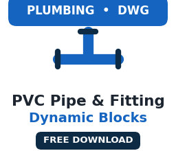 PVC pipe and fitting dynamic blocks DWG free download for AutoCAD