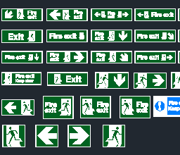 Autocad Fire Exit Signs Free Download