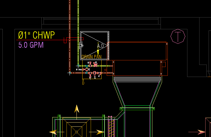 Supply and return ceiling diffuser tags SAD RCD SCD with CFM values in HVAC AutoCAD shop drawing free download
