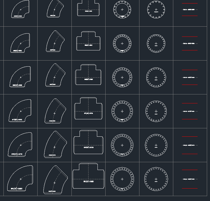 AutoCAD valve dynamic blocks including gate, butterfly, check and ball valves, strainers and gauges from DN15 to DN300